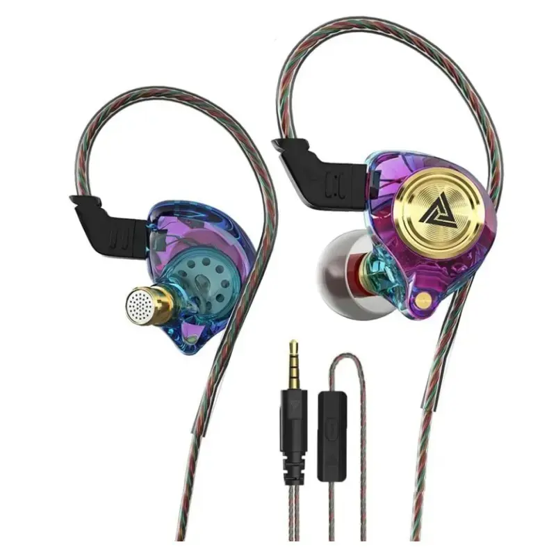 QKZ AK3 Wired Gaming Earbuds, 3.5mm Universal Jack In-Ear Headphones, High-Sensitivity Call Mic, HiFi Heavy-Bass Stereo, Anti-Tangle Braided Cable, Comfortable for Sports, Study (Earbuds for Gaming)