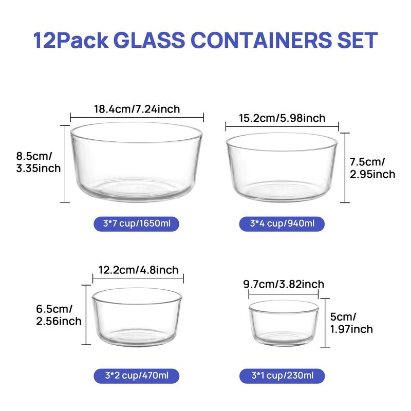 [Video Only] Vtopmart 18 Pack Glass Food Storage Containers with Lids -Stackable Design for Kitchen Utensils Oven Microwave Freezer Dishwasher Kitchenware  Square Fridge Organizers Insulated Lunch Compartment Green Rectangle