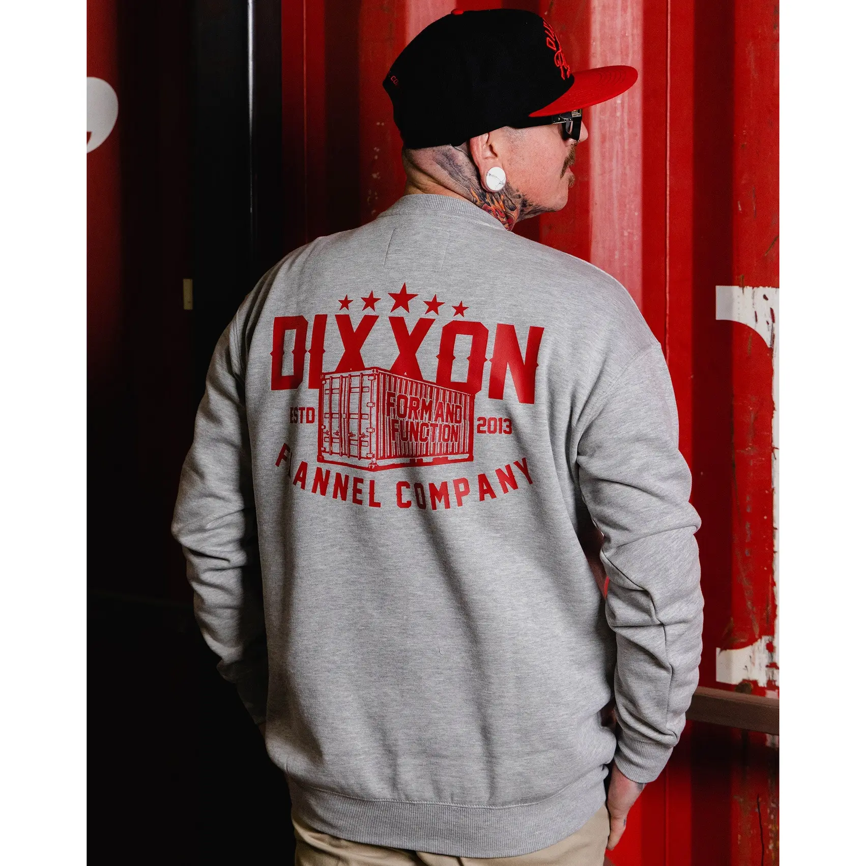 Red Shop Crewneck Sweatshirt - Heather Gray