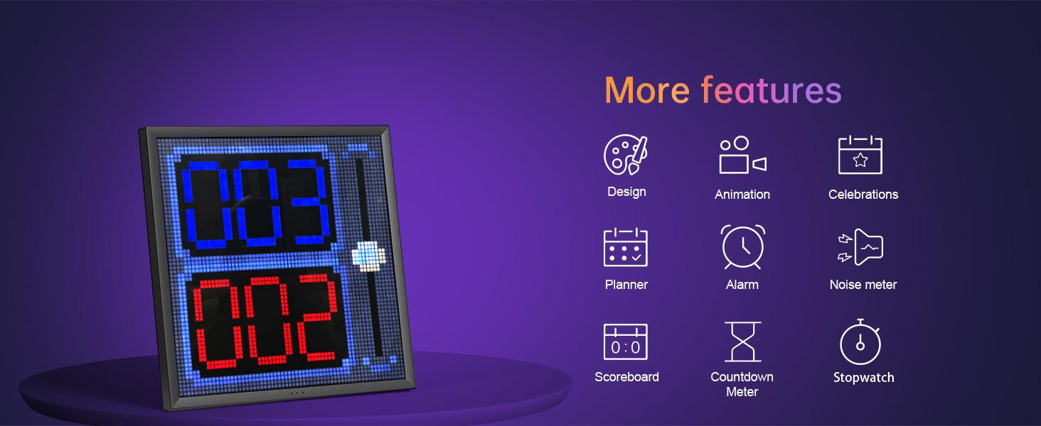 Divoom Pixoo-64 WiFi Pixel Cloud Digital Picture Frame 64x64 LED Display APP Control for Gaming Room Decor & Social Media Fan Counter - Decorative