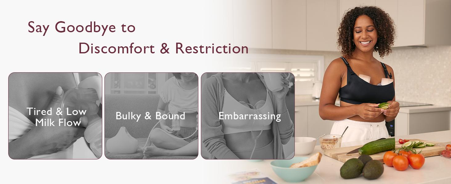 Momcozy   Hands-Free Breast Pump S12 Pro, Wearable & Portable Pump with Soft DoubleFit Flange, 3 Modes | 9 Levels Double Electric Pump, Smart Display, 24mm,A