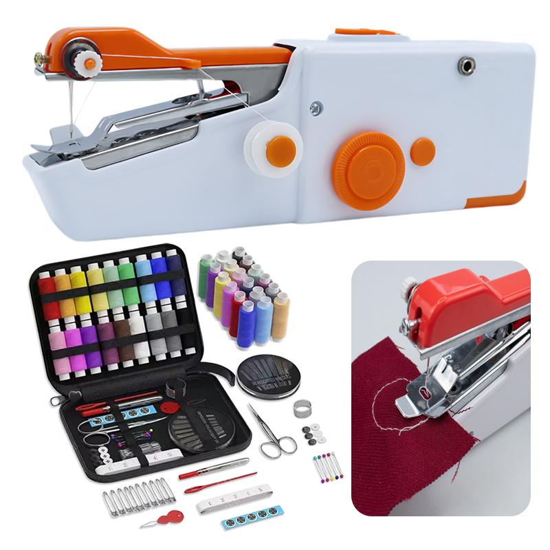 Mini Handheld Sewing Machine with Storage Bag Tool Kit (Battery Not Included), DIY Sewing Machine for Beginners and Home Travel, Portable Electric Sewing Machine, Emergency Sewing Kit, Easy to Operate, Quick Stitching Sewing Machine Kit