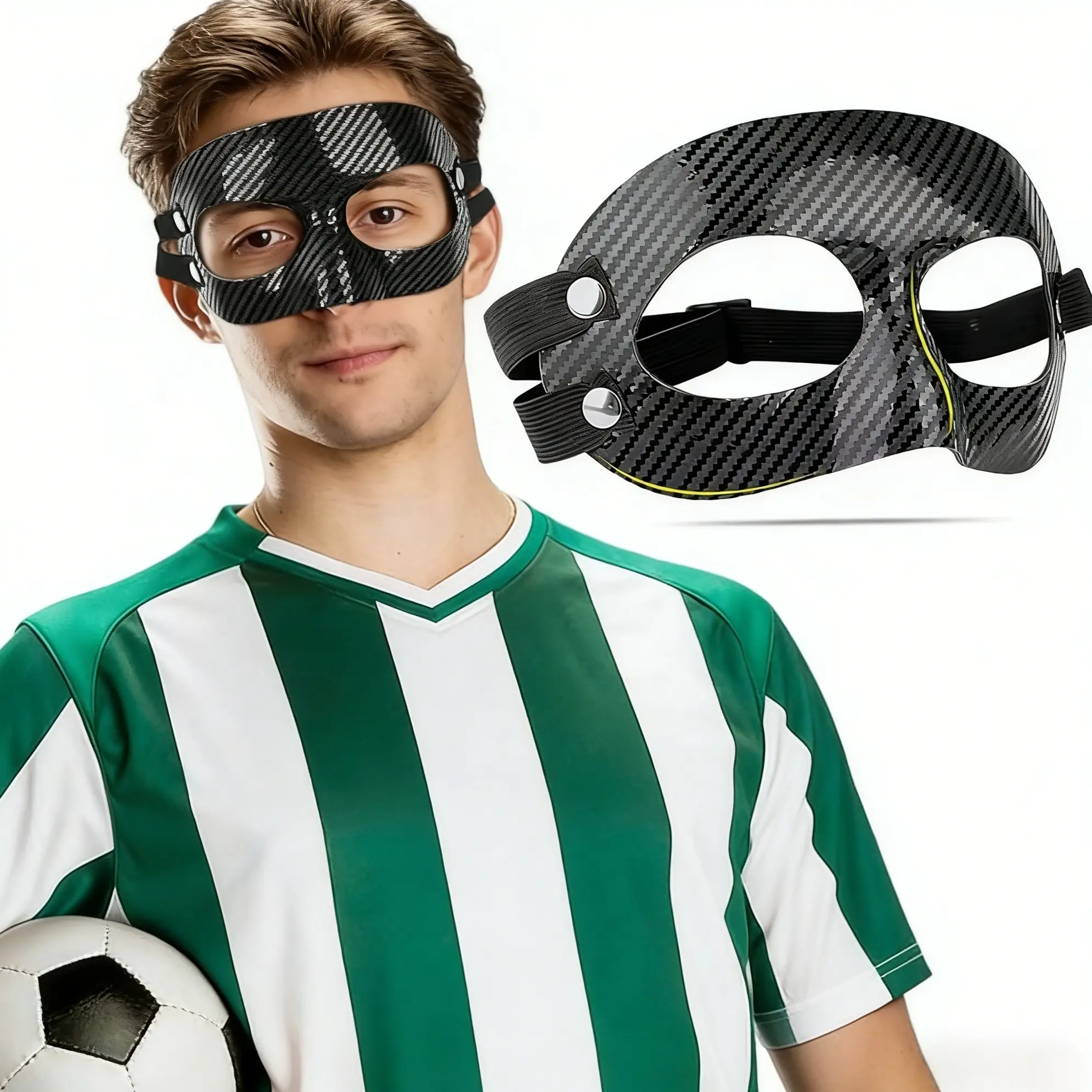 Anti-collision sports face protection, Outdoor sports mask, breathable mask, Athletic face masks, adjustable straps, breathable PVC material, suitable for basketball, football training, unisex