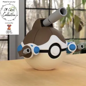 Mega Blastoise Ball - 1st Print - High-Quality PLA, 3D Printed Pokeball Figure