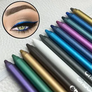 12-Color Eyeliner Pens with Pencil Sharpener Set, Long-lasting Shimmering, Smudge-Proof High Color Pearl Gloss Finish Eye Shadow Pencil, Professional Eye Makeup Set, Cosmetic, Eyeliner Shades, Perfect Gift For Mother's Day & Valentine's Day