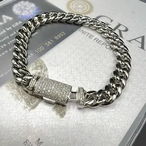 925 Silver 8mm VVS Moissanite Clasp Bracelet