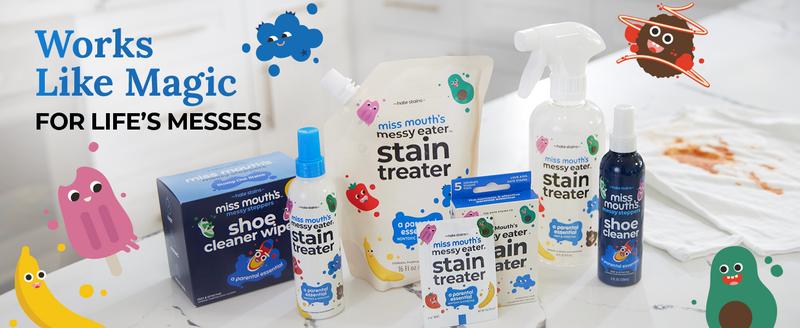 Miss Mouth's Messy Eater Stain Treater Spray & Wipes - Newborn & Baby Essentials - Stain Remover for Clothes Toys & Carpets - Safer Choice Certified