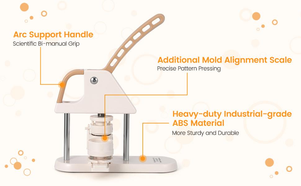 【GARVEE】Button Maker Machine 3rd Gen with 58mm size, ergonomic arc handle, 3-in-1 punch press kit including 300pcs button parts, circle cutter, magic book, and DIY pin badge press for creative projects