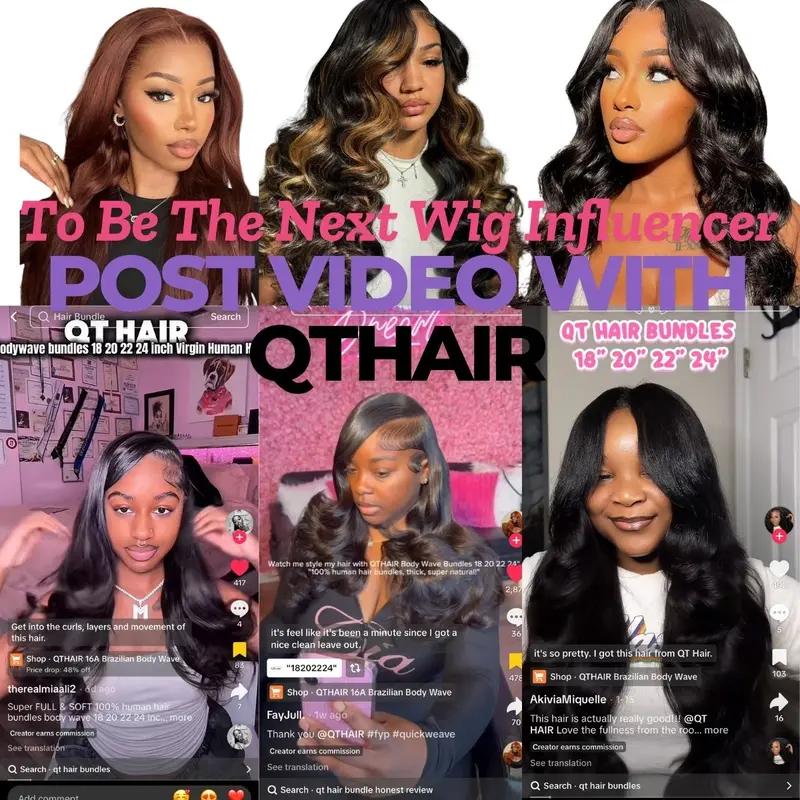 QTHAIR 100% Human Hair Lace Frontal Closure Wig with Shareable Video Feature