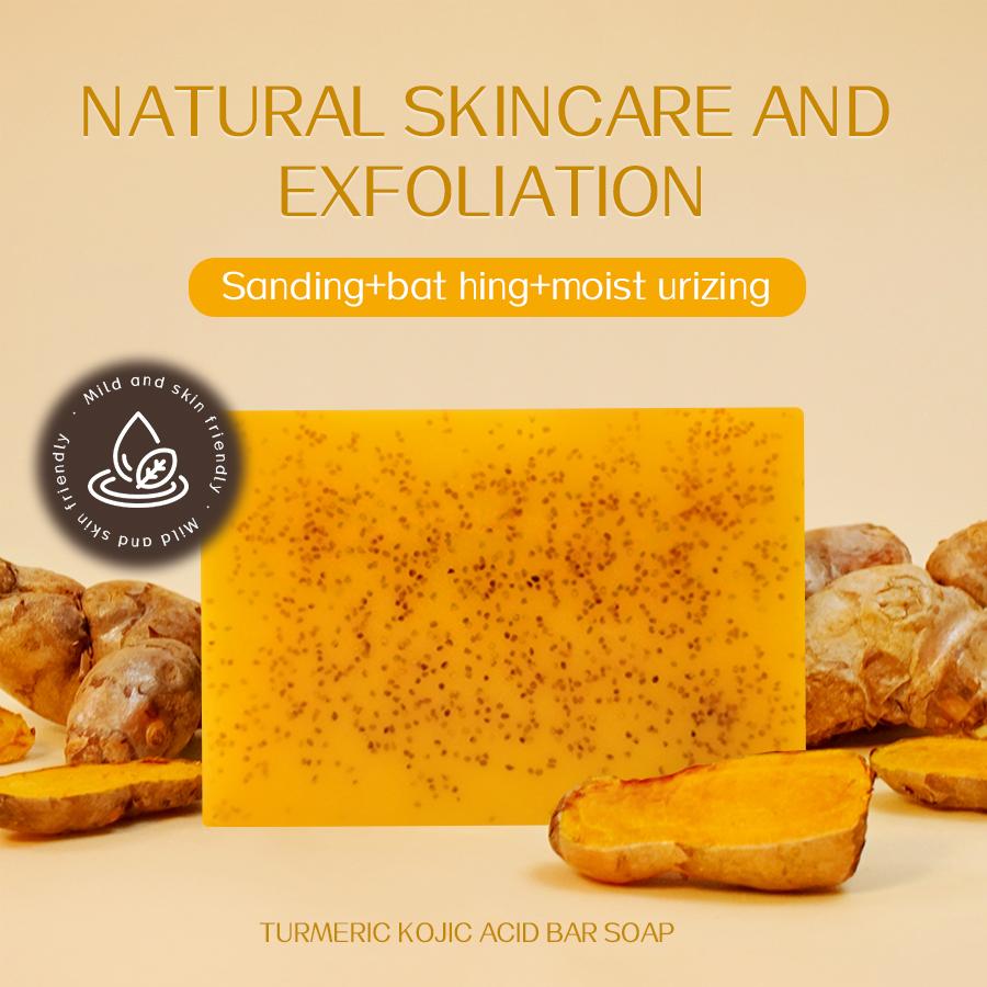 12 PCS Turmeric & Tartaric  Soap, Cleansing Soap, Body Soap Cleansing Skin Care Products, Suitable For Bath Care, Containing Natural Ginger Extract, Deep Cleaning Moisturizing Handmade Soap