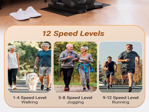 Merach Under Desk Elliptical Machine, Leg Exerciser While Sitting for Seniors with Remote Control & 12-Speeds，Quiet Portable Electric Seated Pedal Exerciser Machine for Home Office