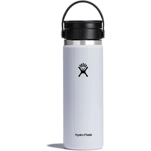 Hydro Flask Wide Mouth with Flex Sip Lid Insulated Water Bottle Travel Mug - 20 oz- White