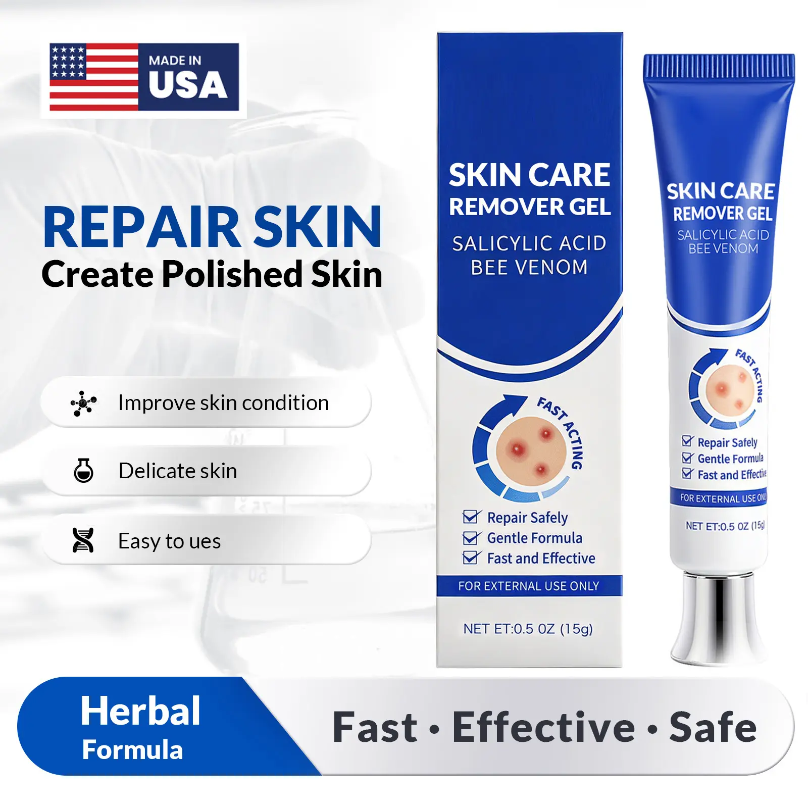 Skin Care Remover Gel ，A skin cream suitable for the face, neck, and body; features a gentle, easy-to-use formula; a 2–4 ​​week course of use is recommended. Daily Radiant Skin Skin Repair
