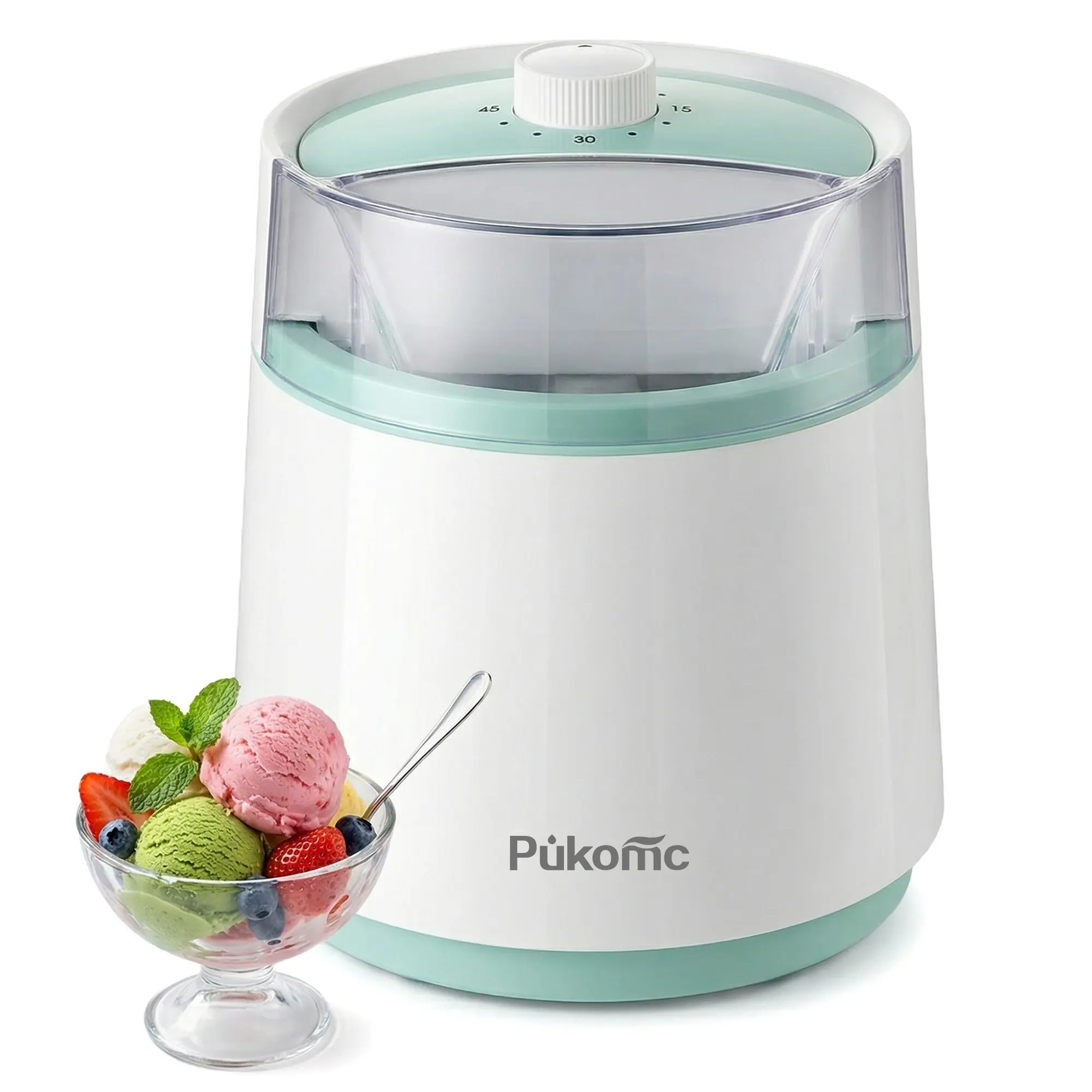 SUSTEAS Fast-Clean Ice Cream Maker with Removable Fast-Clean Bowl - Water-Rinsable, 30-Minute Instant Frozen Treats Maker for Frozen Yogurt, Sorbet - Ideal for Health-Conscious Users, Dessert Lovers