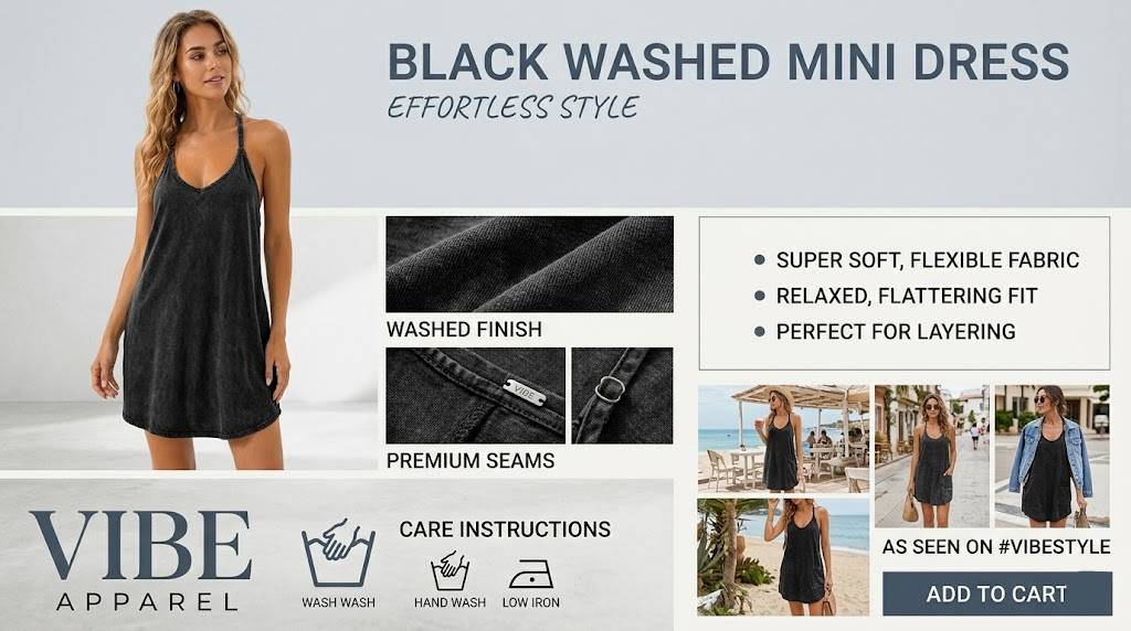 Design detail of Women's Mineral-Wash Sleeveless Workout Romper Dress with built-in shorts