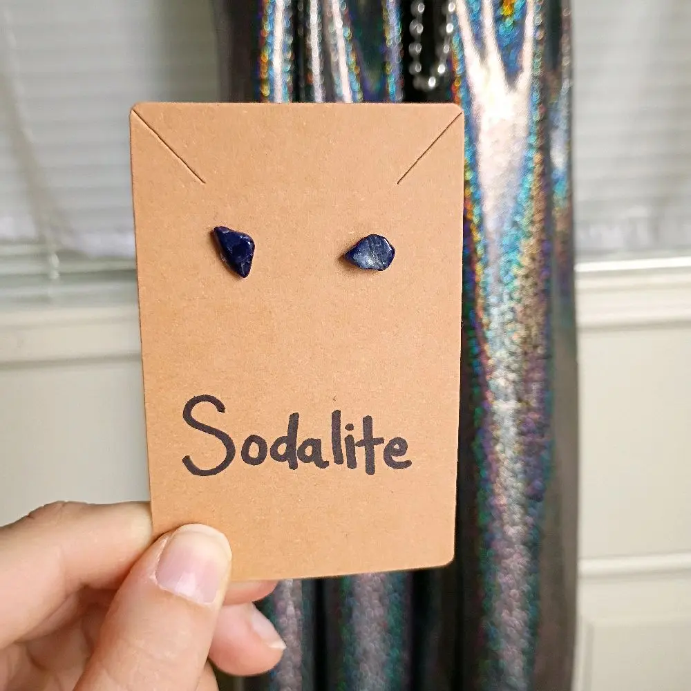 Sodalite Crystal Stud Earrings