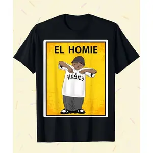 INS Fun Shop EL HOMIE Graphic Tee - 100% Cotton, Casual & Comfy