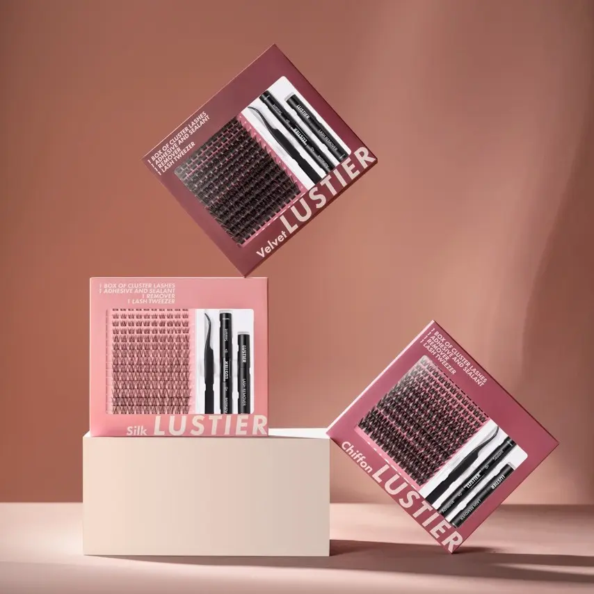LUSTIER Complete Lash Kit Bundle - 462 PCS Silk Chiffon & Velvet Lashes for Natural to Dramatic Looks - 3 Essential Kits with Application Essentials