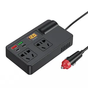 【FathersDayGift】Car Truck Inverter 12V-24V to 220V with Smart Chip QC3.0 FastCharging for Laptops Tablets & Phones USBPorts Included Wireless Carplay Adapter,Mobile Phone Charger, Phone Charging Accessories Type C