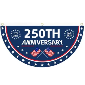 USA 250th Anniversary Patriotic Banner Flag, 1776-2026 America Semiquincentennial Celebration Flag, Independence Day Outdoor House Flag, 4th of July Patriotic Yard Decor Banner