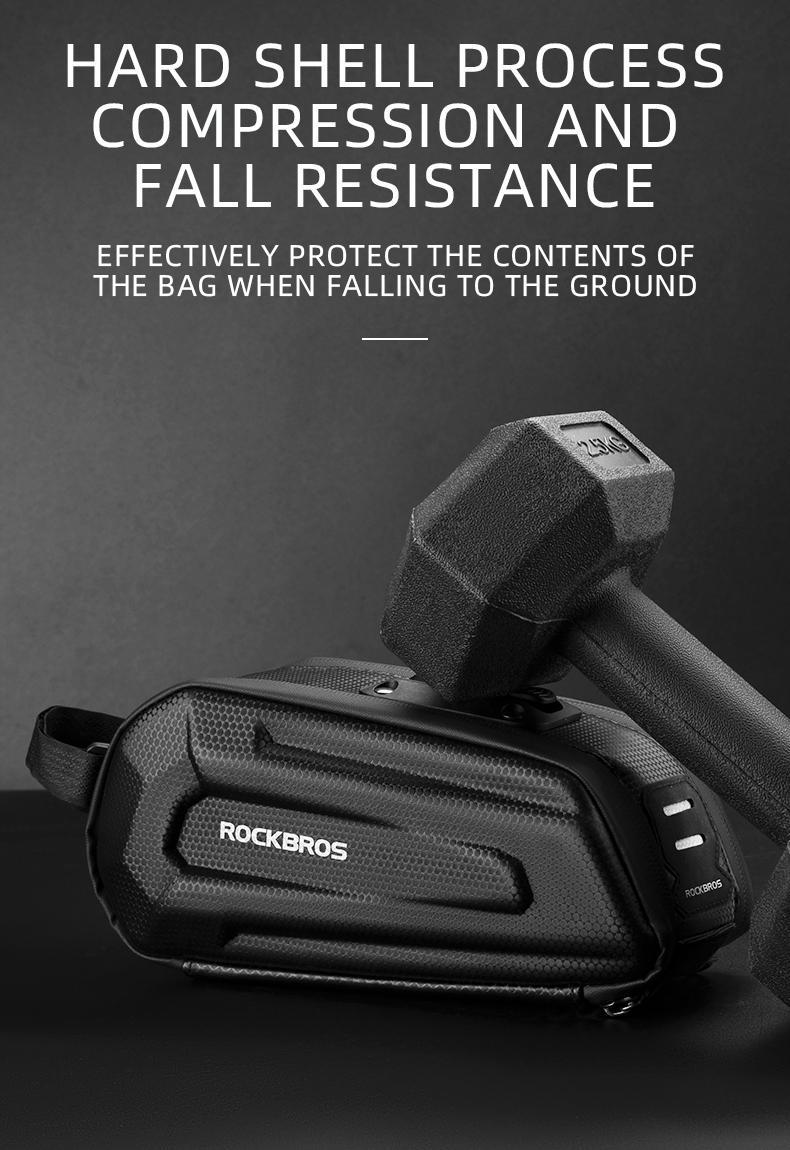 ROCKBROS Bike,Bicycle Saddle Bag Under Seat 3D Hard Shell Bike Seat Bag with Silver Reflective Strip Bike Bag for Mountain Road Bikes