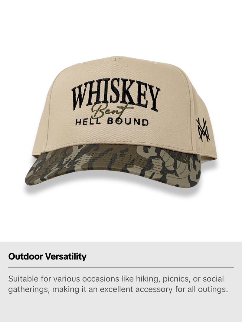 Whiskey Bent Hell Bound Embroidered Trucker Hat Snapback Adjustable (Up To Size 8 Head)