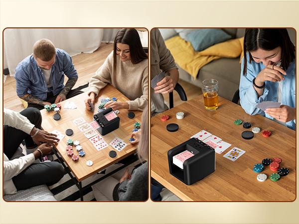 Automatic Card Dealer Machine with 4 Optional Wireless Remotes, USB‑C Rechargeable, Handles 1–3 Decks, 180°/360° Rotation, Supports 12 Players – for Poker, UNO, Blackjack & More Casino Games