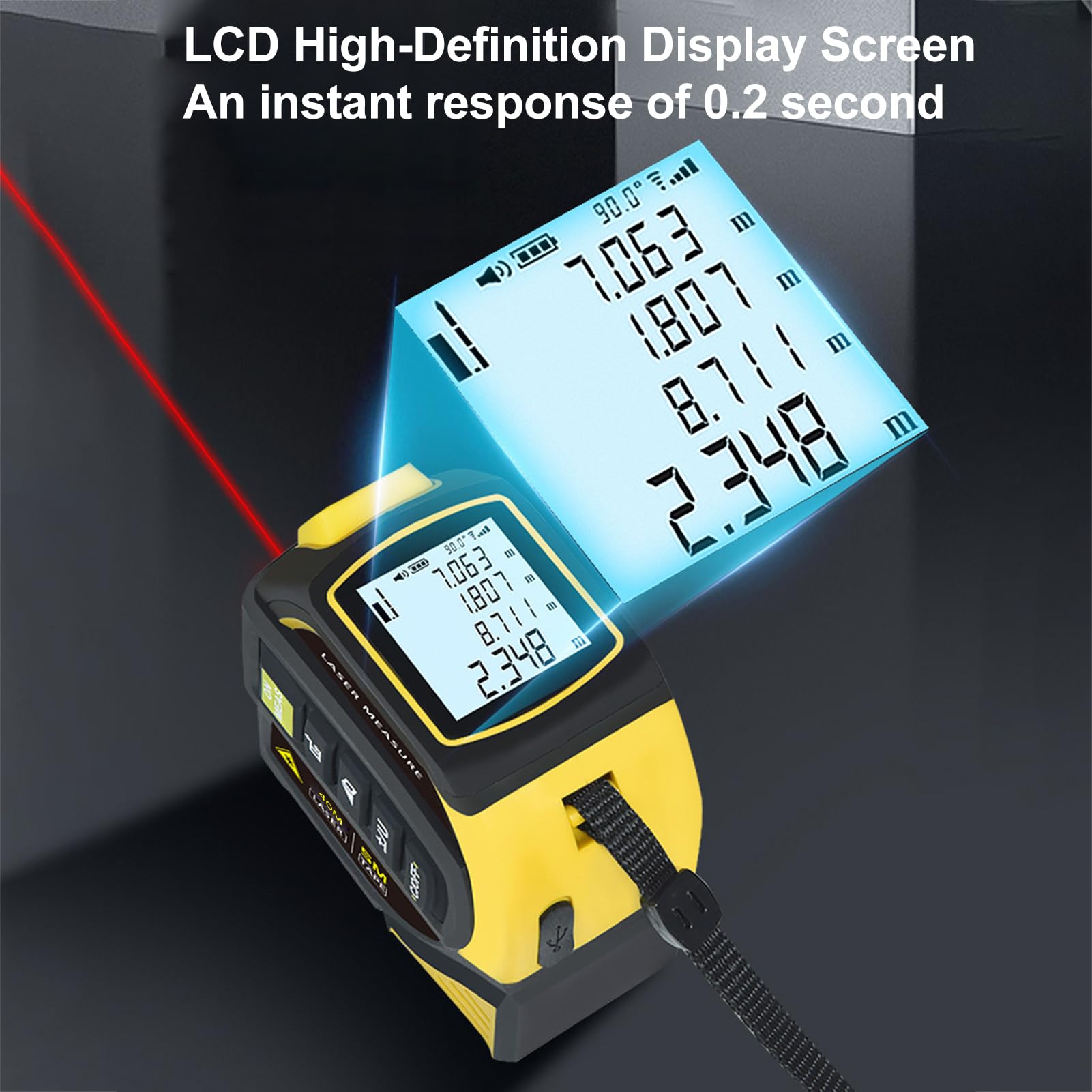4-in-1 Laser Tape Measure with Laser Level Crosshairs |130ft/40m Laser Distance+16ft/5m AutoLock Tape |Backlit LCD Display (Ft/Inch/M/mm) |for DIY,Construction, Interior Design