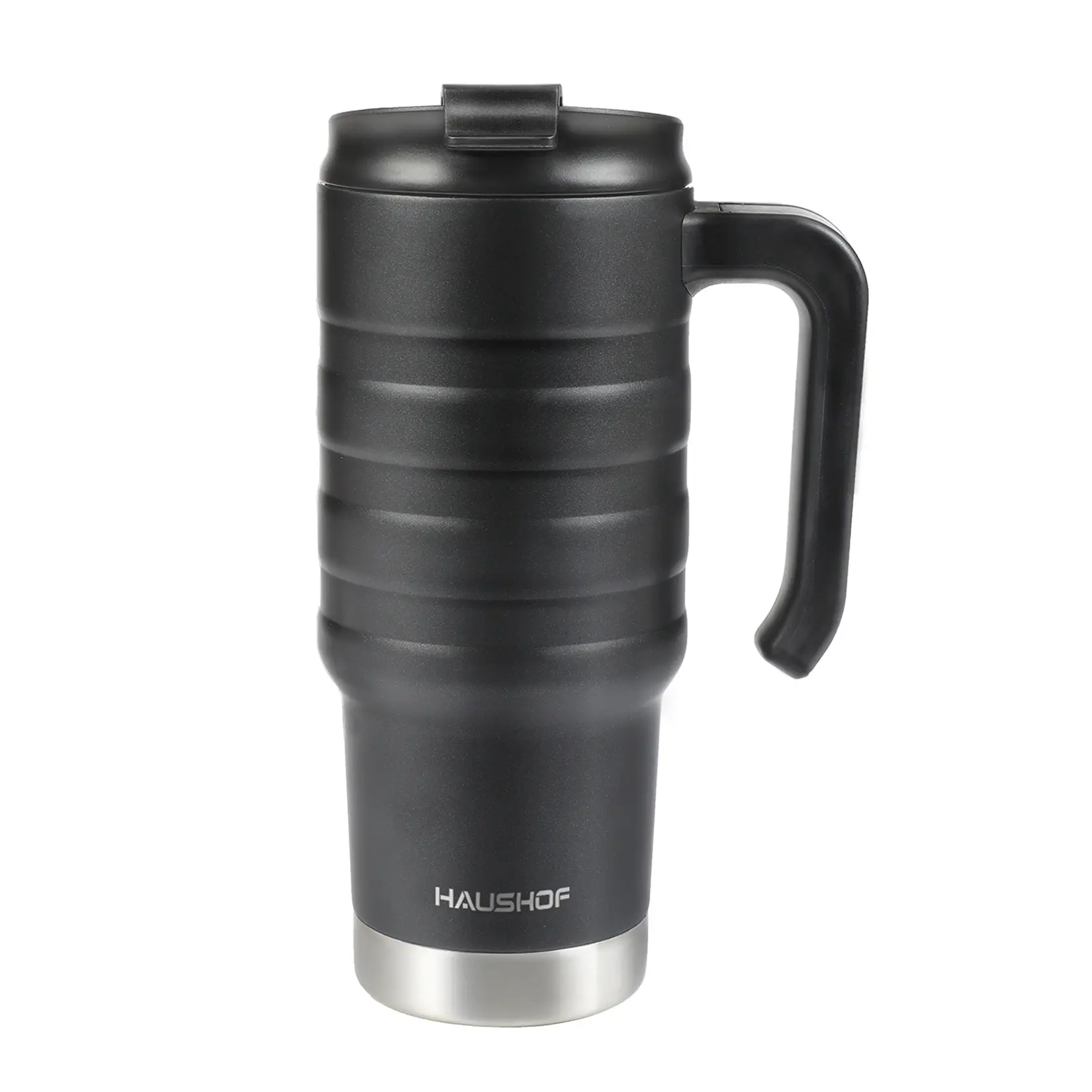 #backtoschool HAUSHOF 24 oz Travel Mug, Stainless Double Wall Vacuum Insulated Tumbler with Handle & Spill Proof Twist On Flip Lid and Wide Mouth, BPA Free