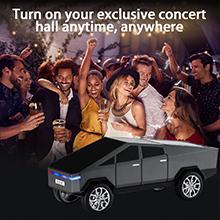 WS-580 Bluetooth Pickup Truck Speaker with Display Screen, HD Sound, TWS Pairing, FM Radio, Hands-Free Calling, LED Party Lights, Gray