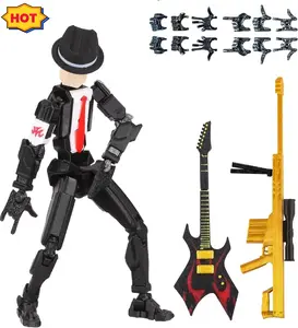 The T13 posable figure is now assembled. The T13 posable figure set is 5.4 inches tall and can be used as a desk decoration or birthday cake decoration. It's part of the ultimate gaming posable figure collection and a great DIY project.