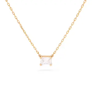 JTV Crystal Pendant Necklace 18 Inch Gold Tone Chain with Lobster Claw Clasp Elegant Everyday Jewelry