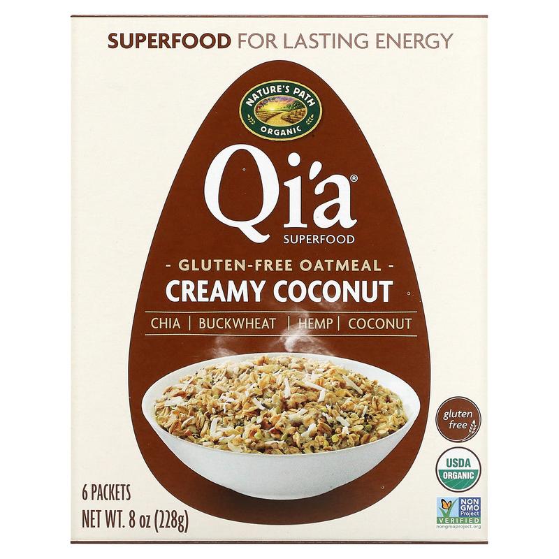 Nature's Path Qi'a Superfood Oatmeal, Creamy Coconut, 6 Packets, 8 oz (228 g)