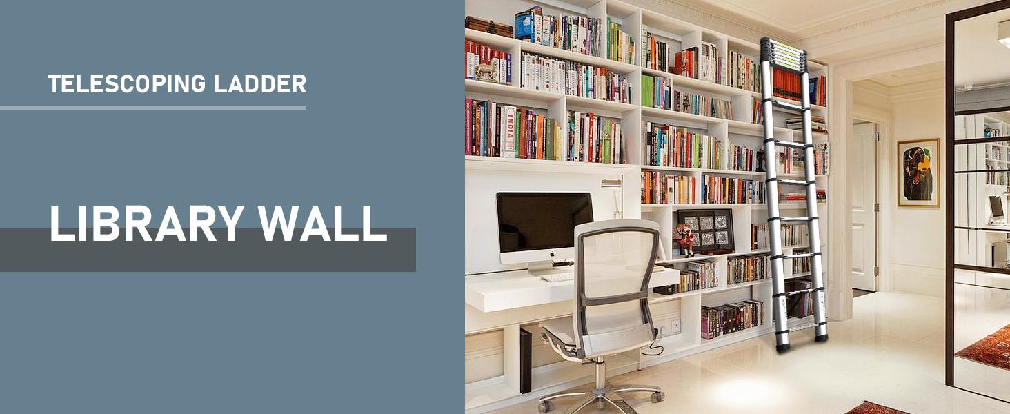 Telescopic extension ladder,aluminium one-touch telescopic folding with non-slip feet,portable multi-purpose indoor outdoor work ladder folding ladder collapsible extension,fathersdaygifts