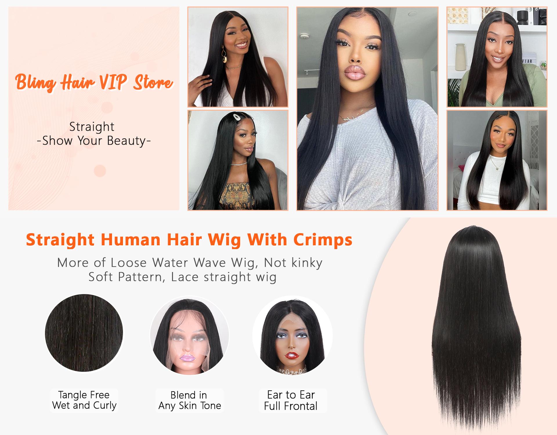 Bling Hair Bone Straight 13x4 13x6 Transparent Lace Frontal Wig For Women Glueless Invisi-Drawstring Black Human Hair Wigs 360 Full HD Lace Wig Human Hair #TikTokShopHolidayHaul