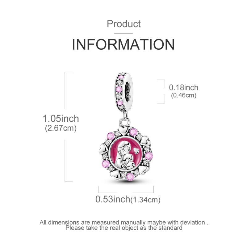 MULA Infinite Love Series Charms and Beads - 925 Silver and Zirconia Inlaid Heart Design, Suitable for Pandora Bracelet, Perfect Women's Gift, Showing Eternal Love and Romance
