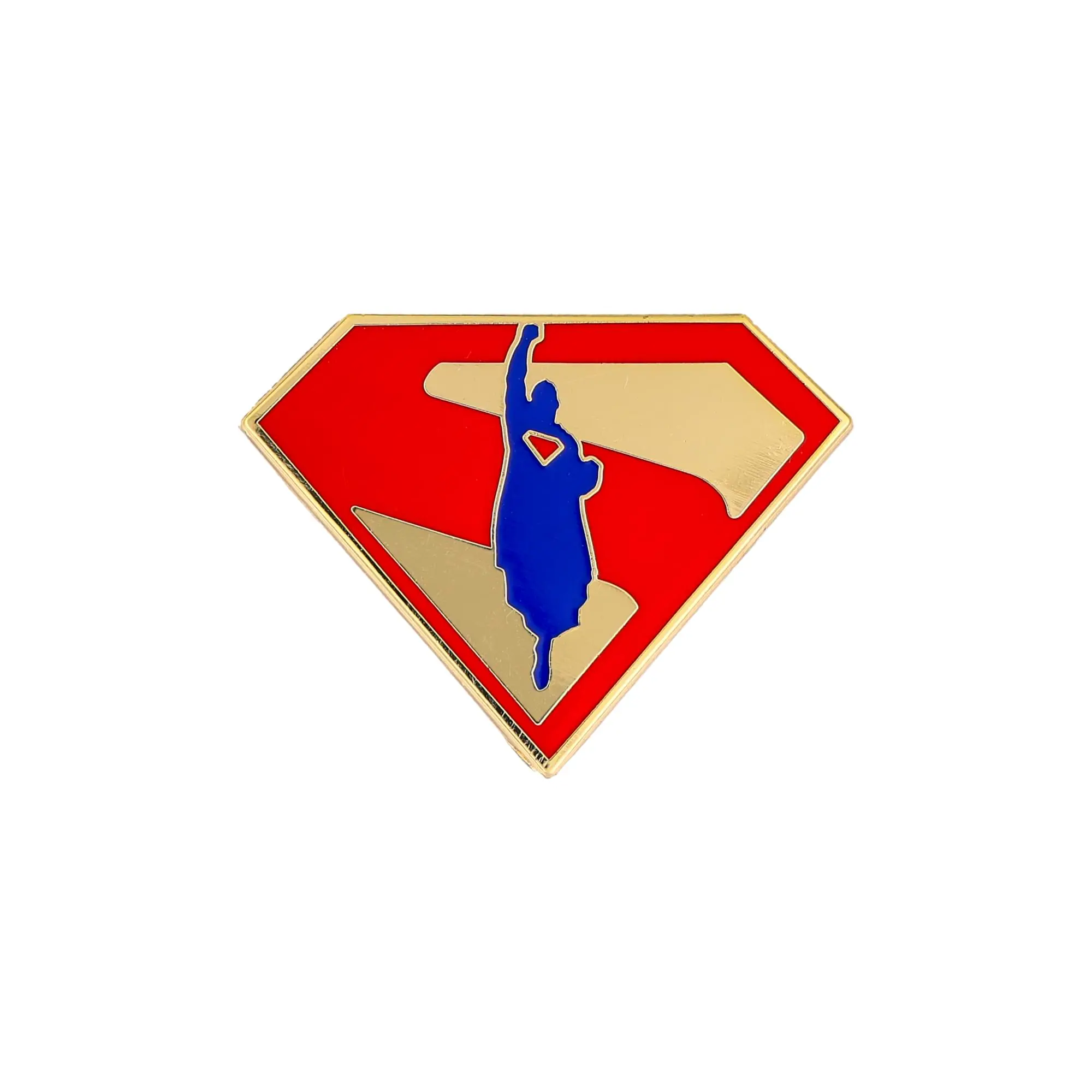 DC Studios Superman Flying Logo Vibrant Enamel Pin - Enamel Finish Badge Emblem for Everyday Wear Collar Clip Brooch, Flying S-Shield, Heroic Motif