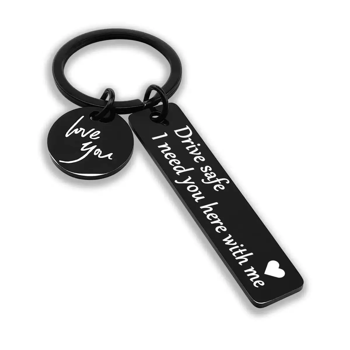 Personalized Black Alphabet Letters Keychain for Car Keys, High-Quality Rustproof Stainless Steel Unique Design, Sweet Birthday Gift Idea with Elegant Jewelry Box, Alphabet Letters Keychains, Rustproof Material, Thanksgiving, Birthday Gifts For Him, Boyfr
