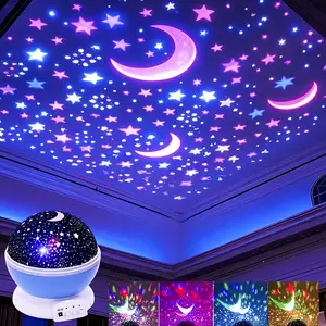 Star Moon Projector Night Light - USB Galaxy Lamp with 4 Gradient Effects, Romantic Glow-in-the-Dark Bedside Decor for Kids Bedroom, Party Atmosphere Lighting - Cute Gift for Girls Boys sad jynzie cled