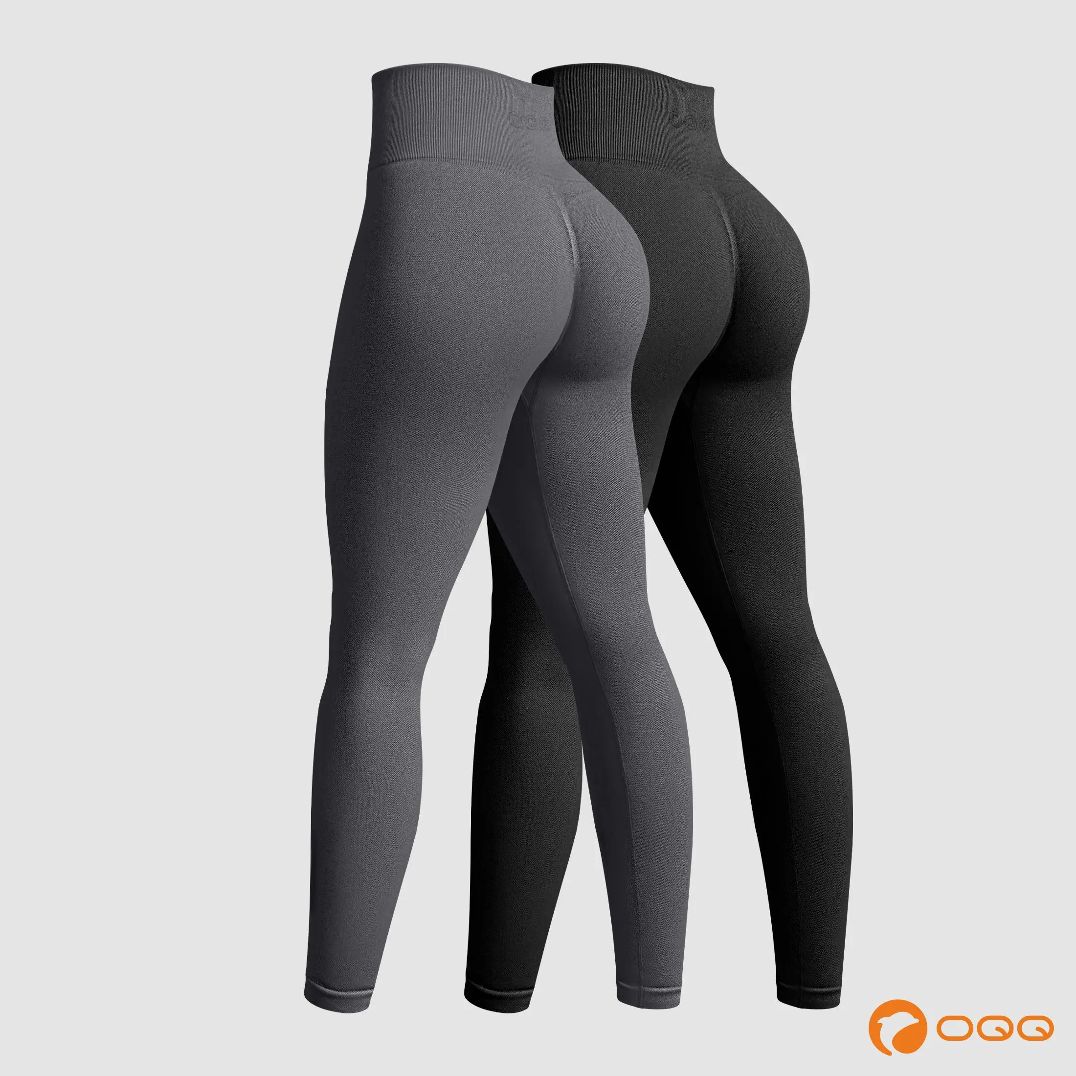 OQQ Women's 2-Piece Seamless High-Waisted Yoga Leggings - Gym Clothes, Glute Enhancing, Butt Shaping, Athleisure Fitness Pants, Glute Enhancing Leggings