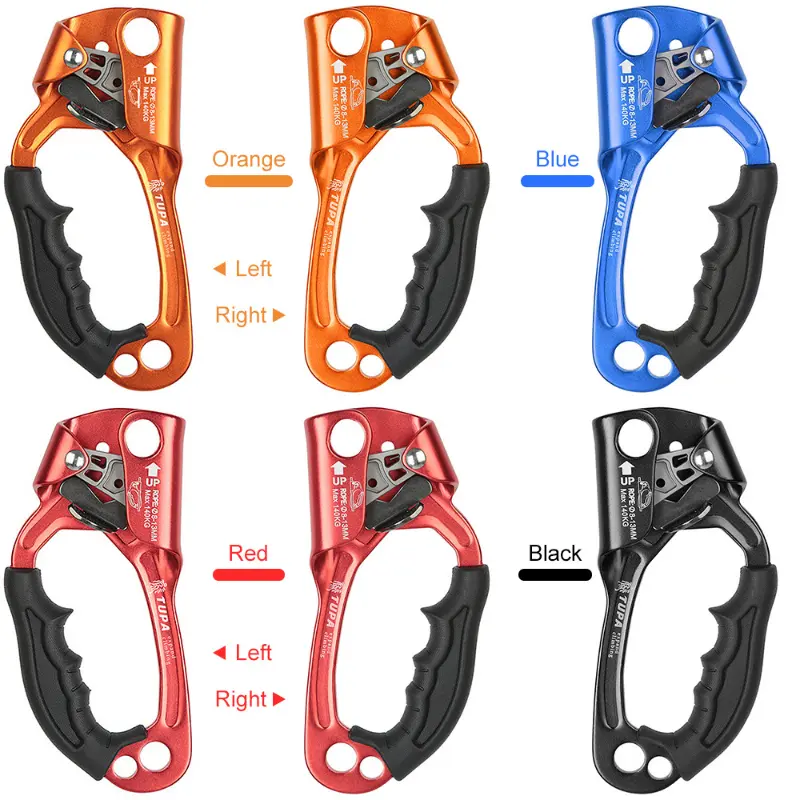 1pc Lixada Aluminum Magnesium Alloy Hand Ascender - ABS Material, 8-13mm Vertical Rope Climbing Device with Hook Carabiner, for Fire Rescue (Sports & Outdoor Camping Hiking Gear), Aluminum Alloy