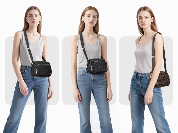 MEXS Small Crossbody Bag for Women, Mini Travel Casual Cross Body Purse, Waterproof/Extendable Shoulder Handbags Wallet 3.2L