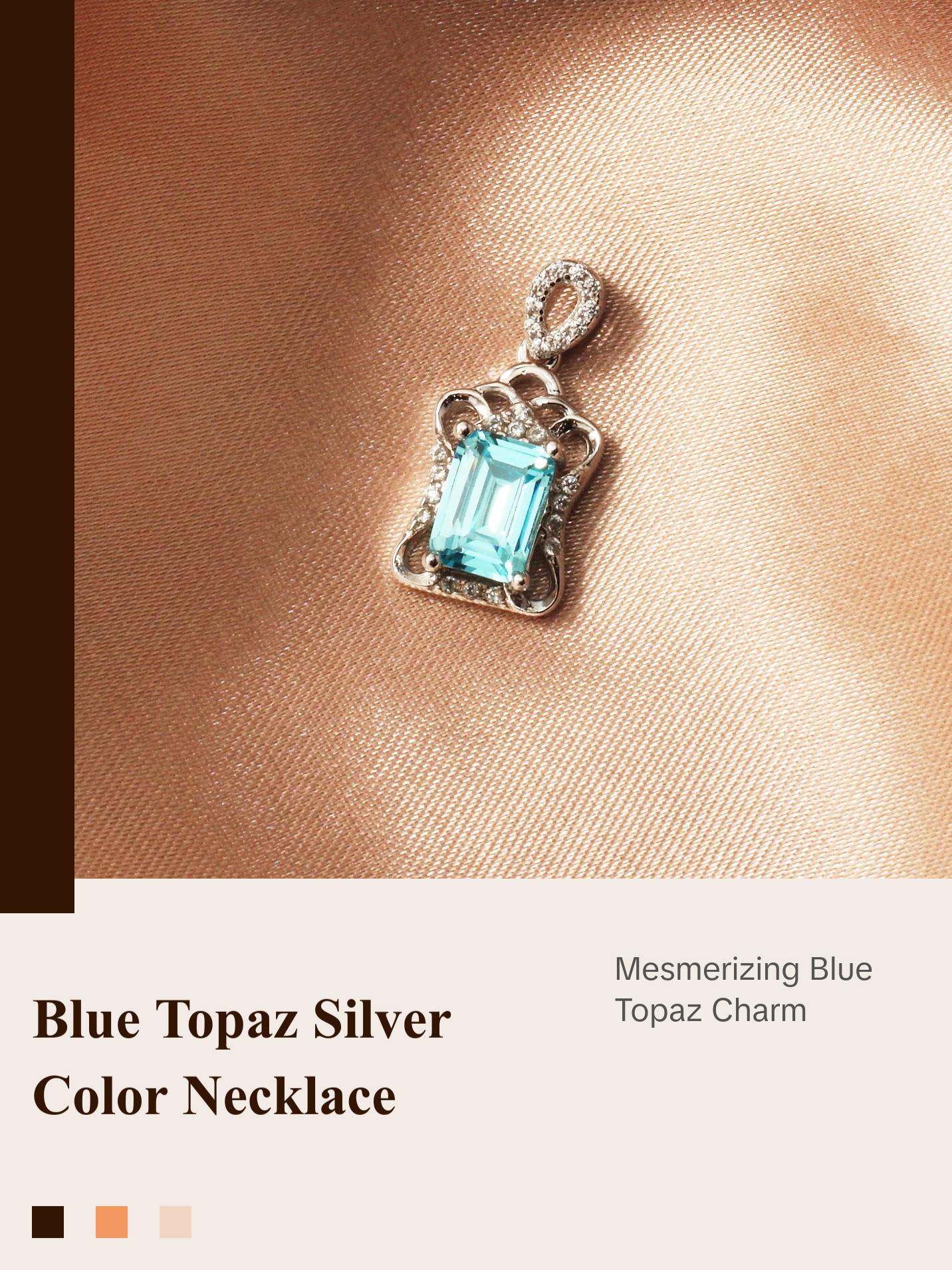 Blue Topaz Sterling Silver Necklace