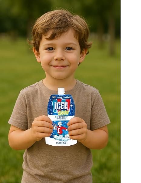 ICEE Slush 12-Pack Frozen Fruit Drink Pouches 6oz Each Red Cherry Just Freeze Squeeze for Instant Slushy Drink No Machine Needed Perfect for Parties Lunchboxes & Gifts Natural Taste Beverage