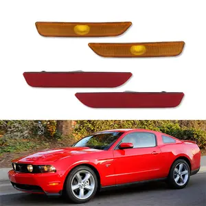 4PCS Front & Rear Side Marker Lights Housing For Ford Mustang 2010 2011 2012 2013 2014 Replace OEM #: AR3Z-15A201-A, AR3Z-15A201-B, FO2551144