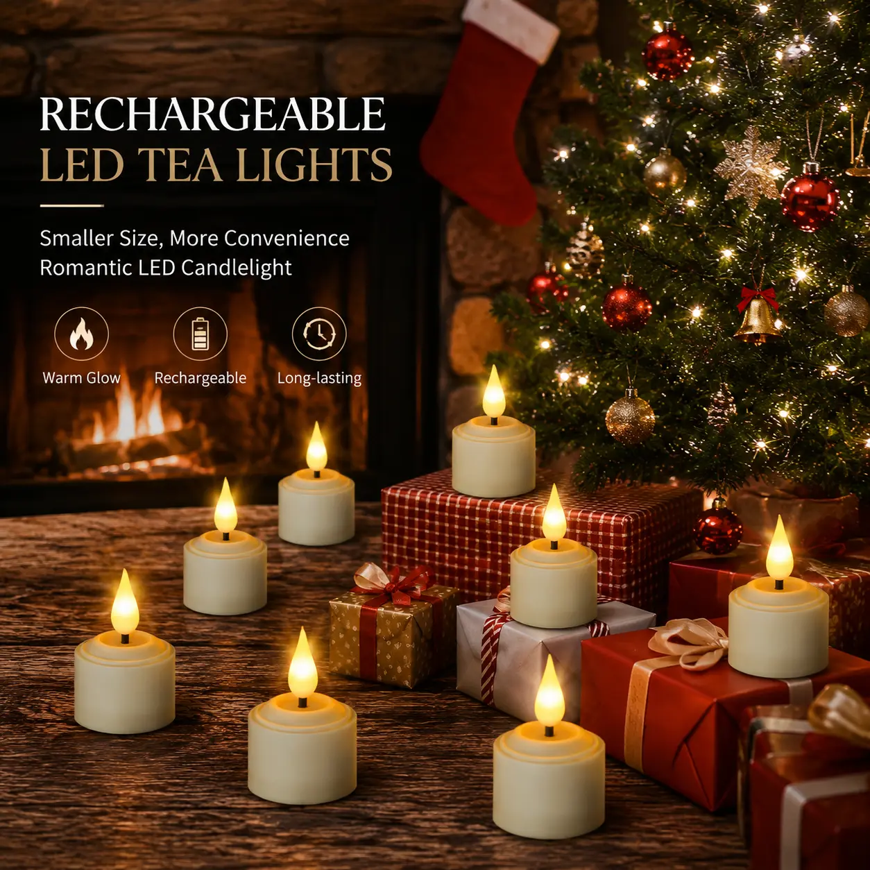 Flameless LED Tea Light Candles with Realistic Flickering Flame, Battery Powered Mini Candles for Christmas Decor, Halloween Party, Wedding Centerpieces, Home Ambience, Romantic Dinner & Gift Ideas