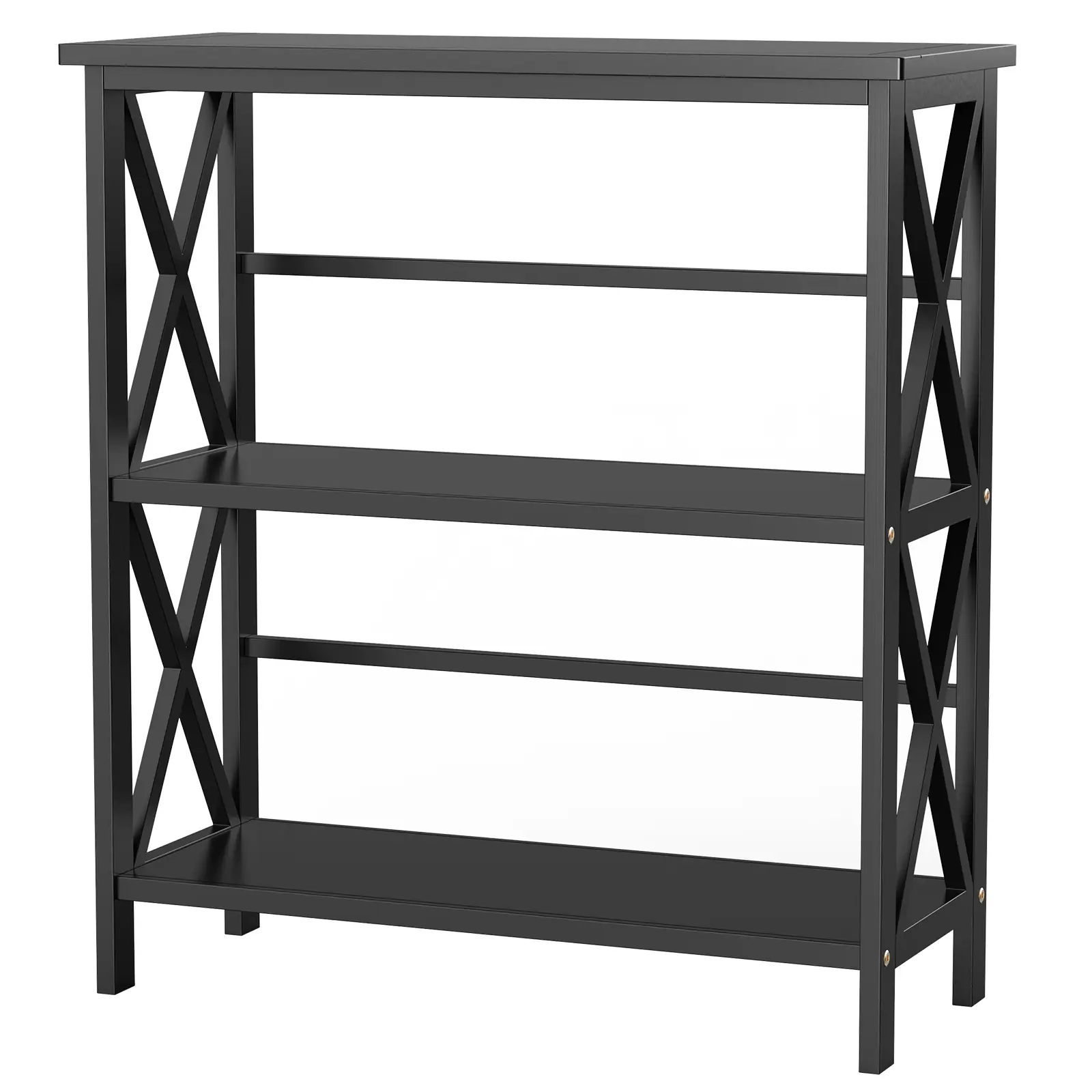 Sweetcrispy 3-Tier Minimalist Metal Wall-Mounted Floating Bookshelf - Drill-Free, Matte Finish Storage Organizer, Living Room Office Furniture, Small Room Organization Solution, Three Tier Design