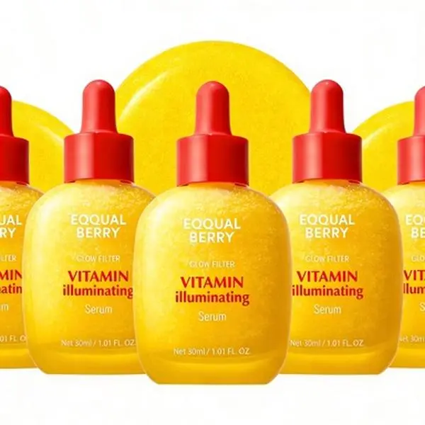 5pcs EQQUALBERRY Vitamin IlluminatingSerum -Brightening Vitamin C Serum withNiacinamide |Strengthens skin barrier IHydrates using Ceramide and HyaluronicAcid, 1.01oz / 30ml