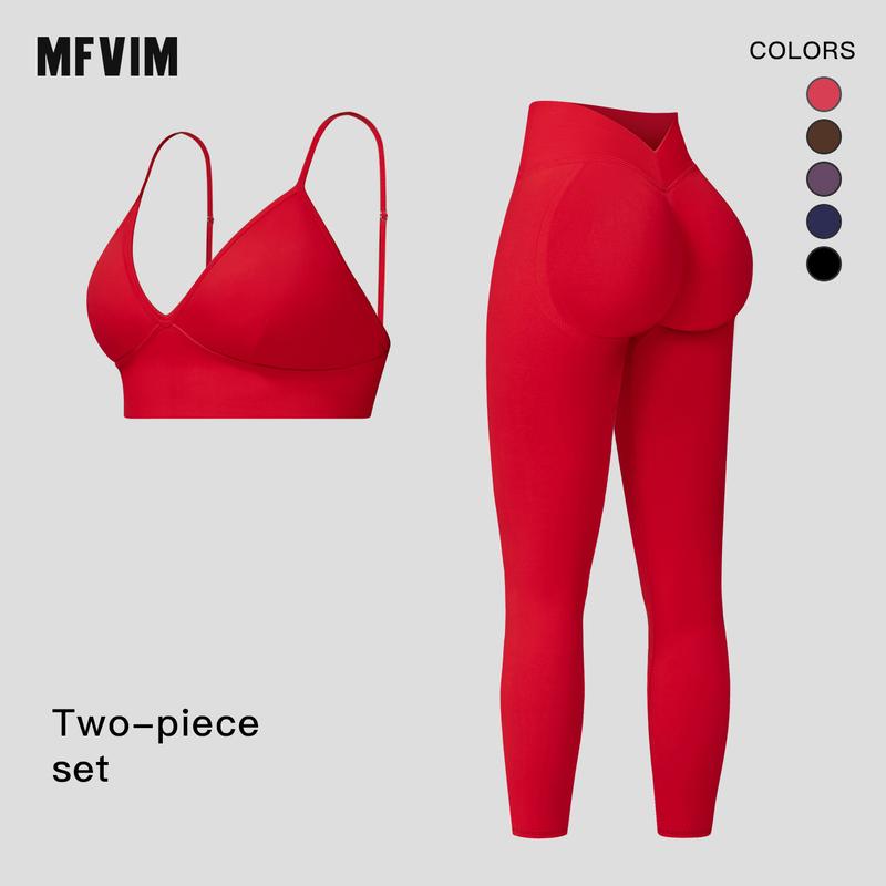 Women's Solid Color Cut-Out Backless Camisole Top & High-Waist Leggings Tracksuit Set, Sporty Comfortable Breathable Outfits for Yoga, Gym, Workouts, Running, Valentine's Day Gift for Girls, Ladies' Summer Sports Wear Athleisure Sweatsuit