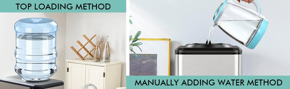 COSTWAY Countertop Water Cooler Dispenser with Ice Maker, 3 in 1 Top-Loading Hot & Cold Water Dispenser 5 Gallon, 48 LBS Daily-Ice, Portable Ice Cube Makers Machine for Home Kitchen Office Bar COSTWAY Countertop Water Cooler Dispenser with Ice Maker, 3 in 1 Top-Loading Hot & Cold Water Dispenser 5 Gallon, 48 LBS Daily-Ice, Portable Ice Cube Makers Machine for Home Kitchen Office Bar